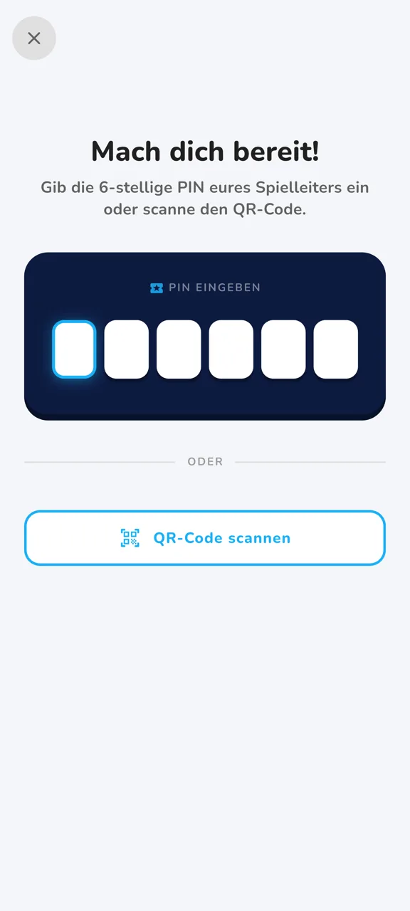 Beitreten per 6-stelliger PIN oder QR-Code